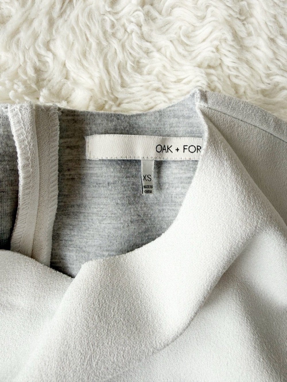 Oak + Fort Woman White A-Line relax Fit Swing Dress XS Minimal Classic Preppy - Picture 7 of 9